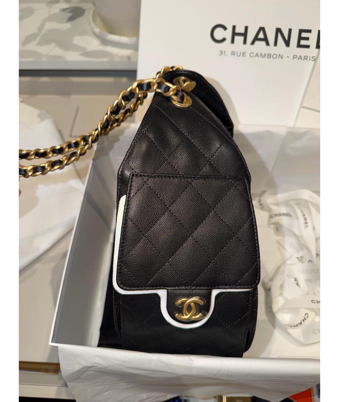 CHANEL Черная кожаная сумка через плечо, фото 4