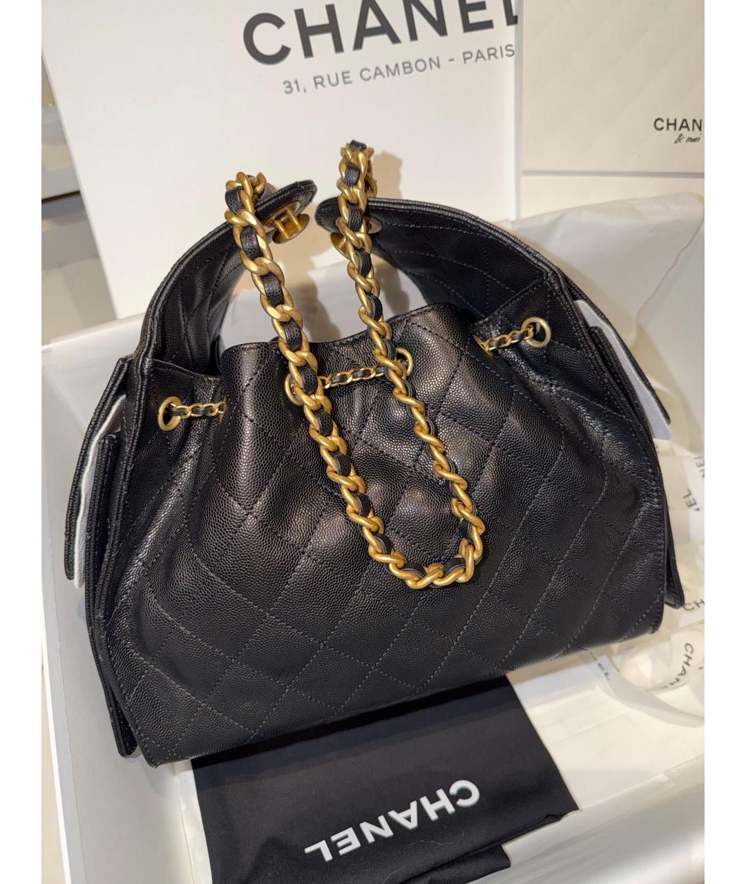 CHANEL Черная кожаная сумка через плечо, фото 3