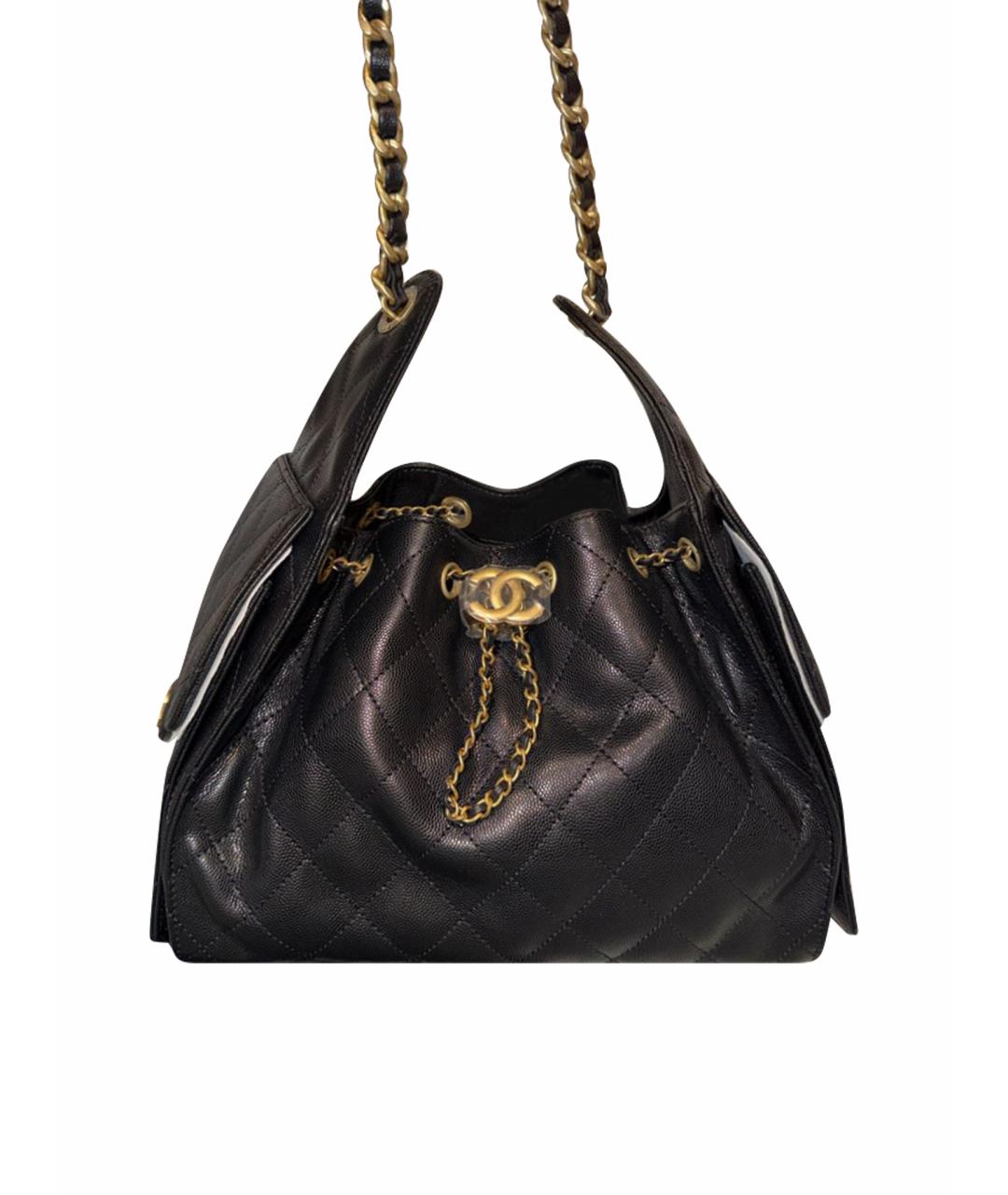 CHANEL Черная кожаная сумка через плечо, фото 1