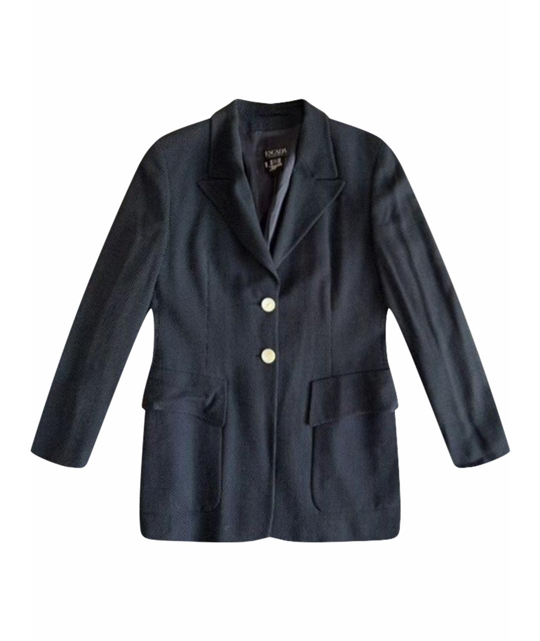 ESCADA Темно-синий шерстяной жакет/пиджак, фото 1