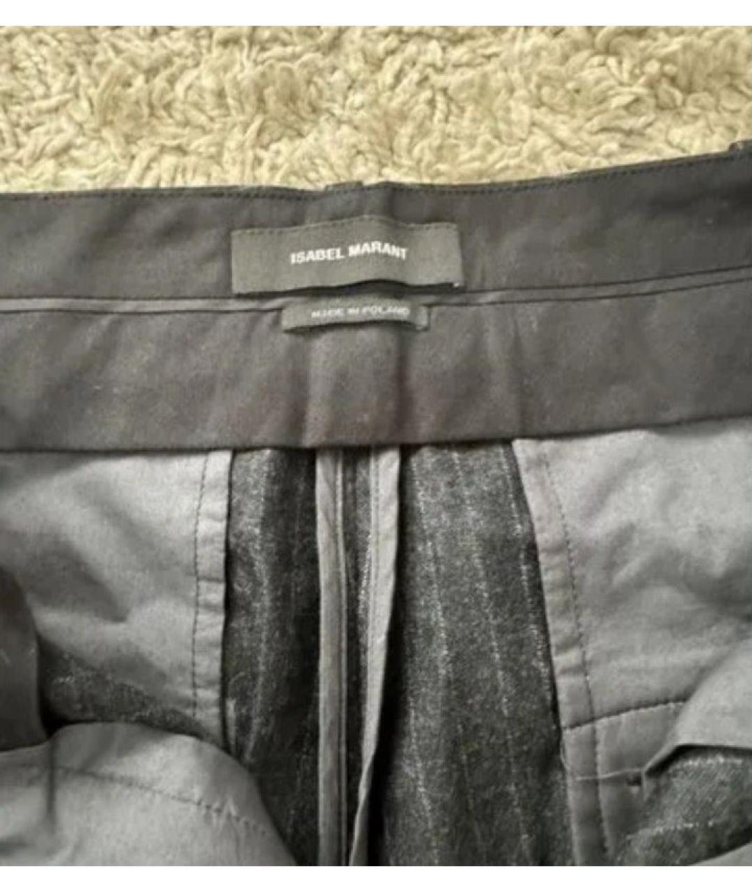 ISABEL MARANT Черные шерстяные брюки узкие, фото 2