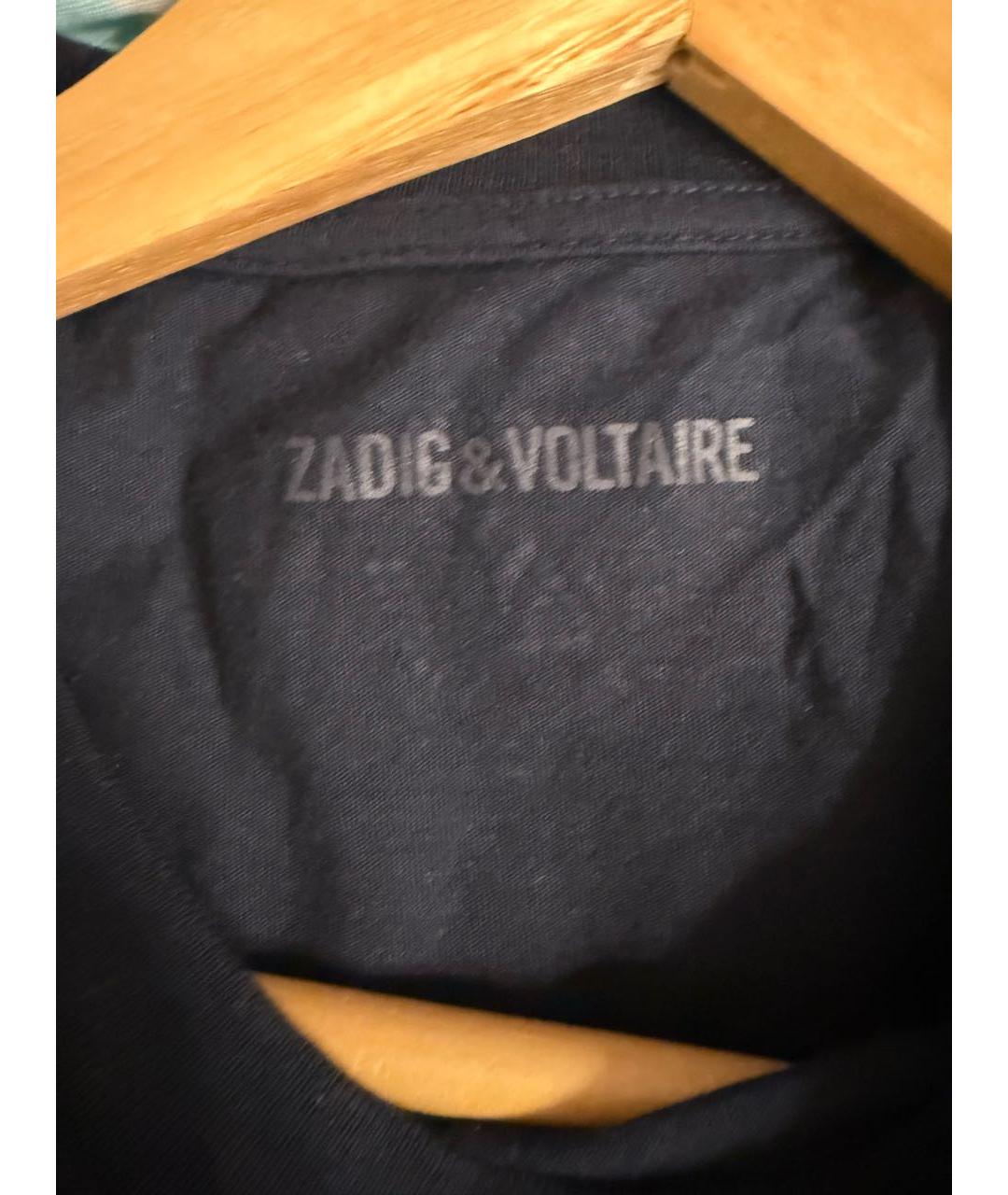 ZADIG & VOLTAIRE Темно-синяя хлопковая футболка, фото 3