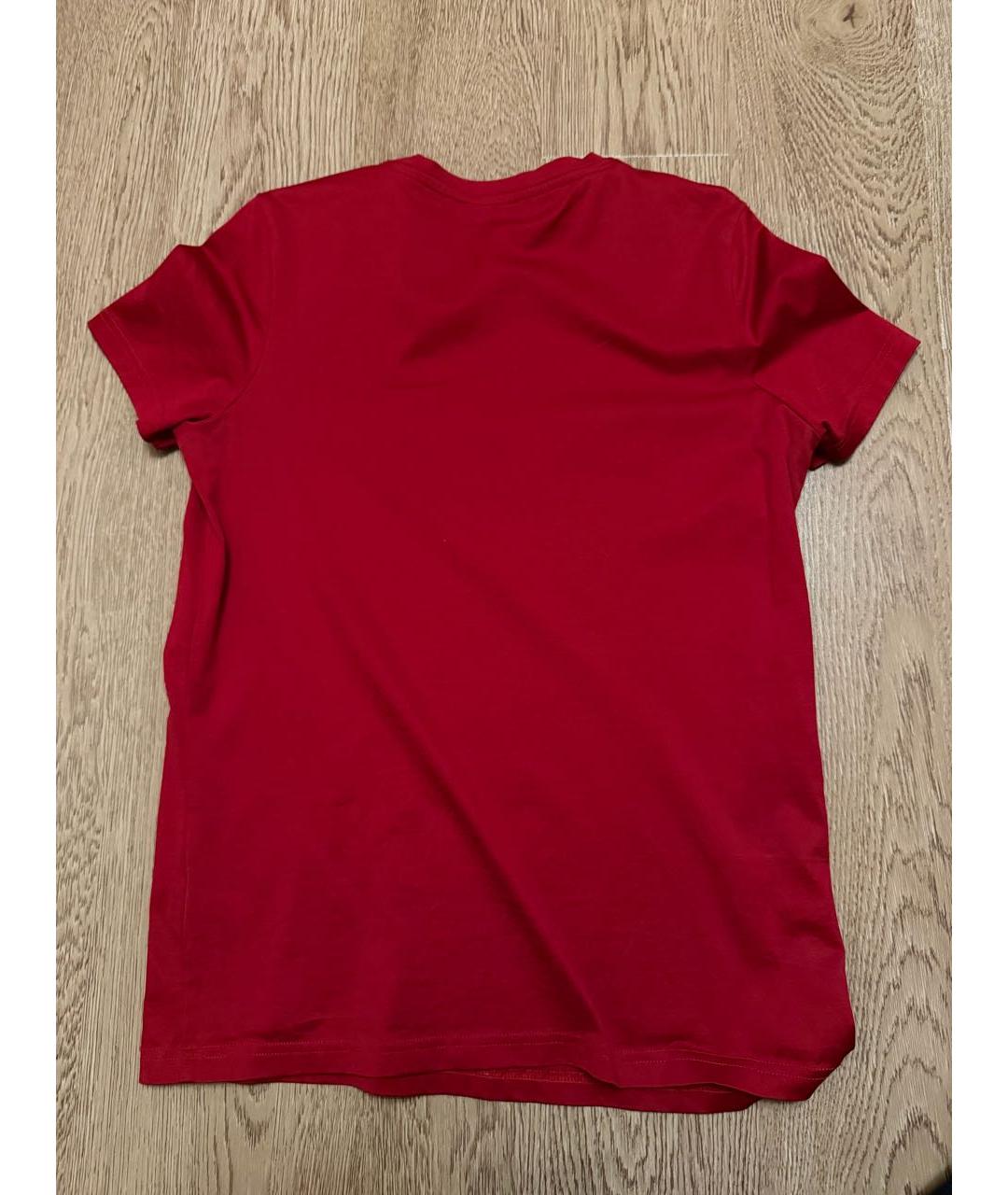 BALMAIN Красная хлопковая футболка, фото 2