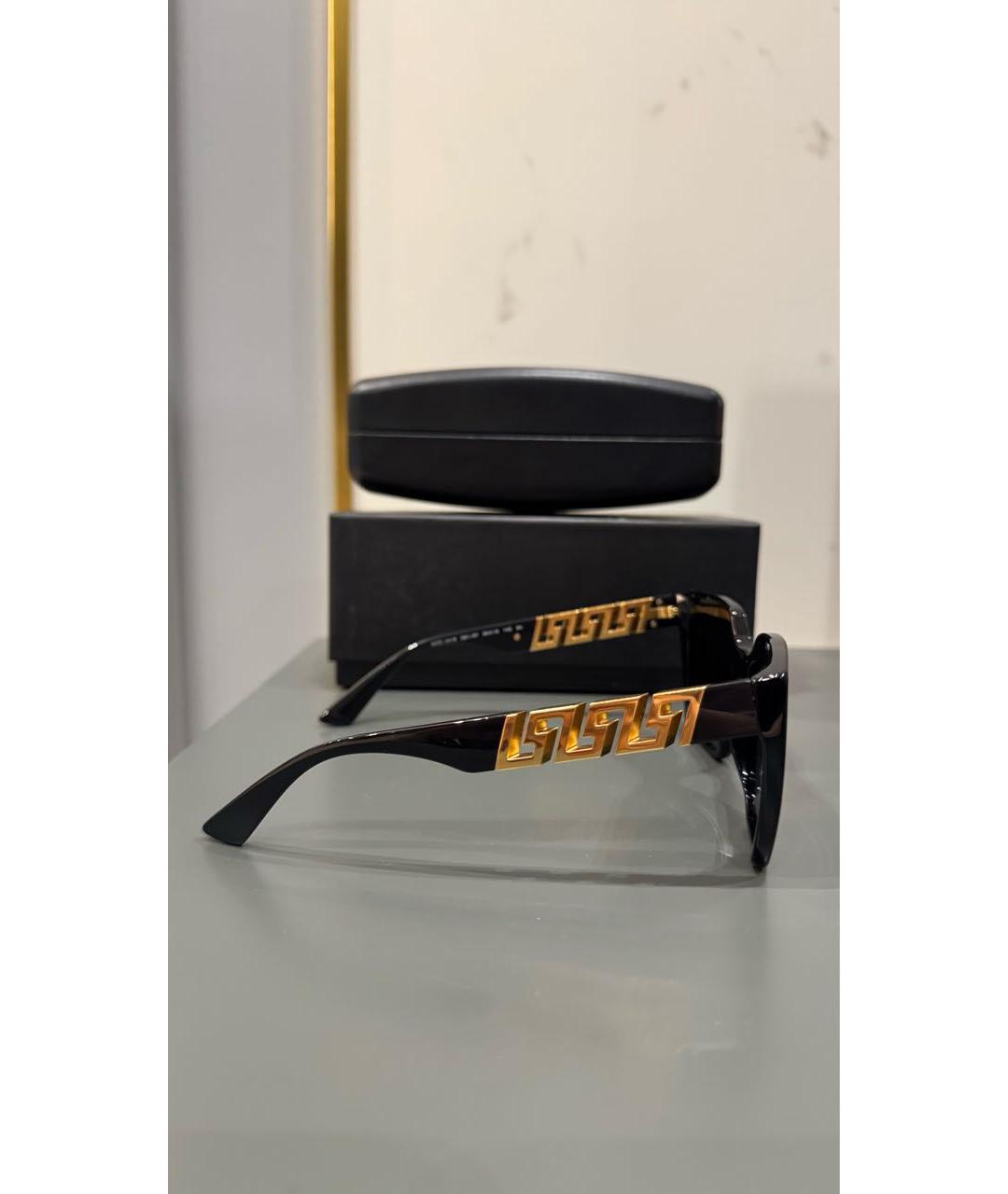VERSACE Черные пластиковые солнцезащитные очки, фото 6
