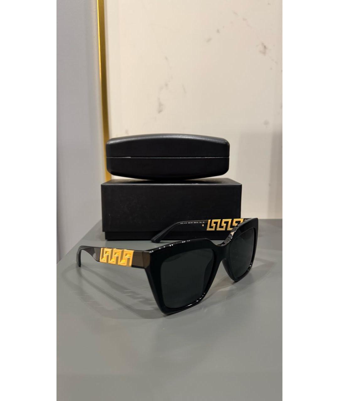 VERSACE Черные пластиковые солнцезащитные очки, фото 2