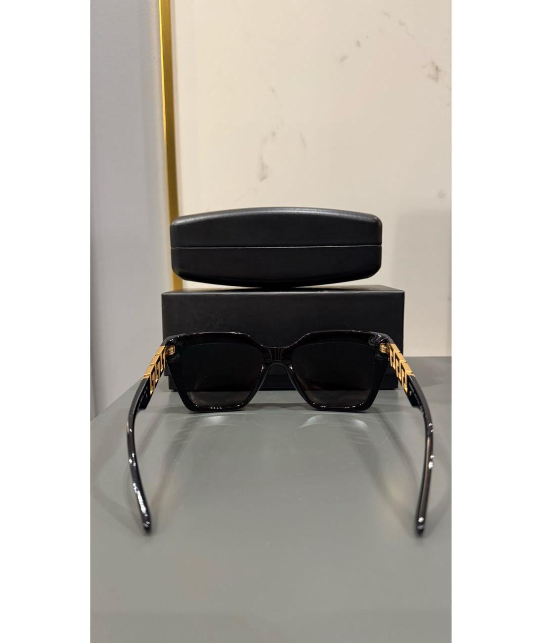 VERSACE Черные пластиковые солнцезащитные очки, фото 3