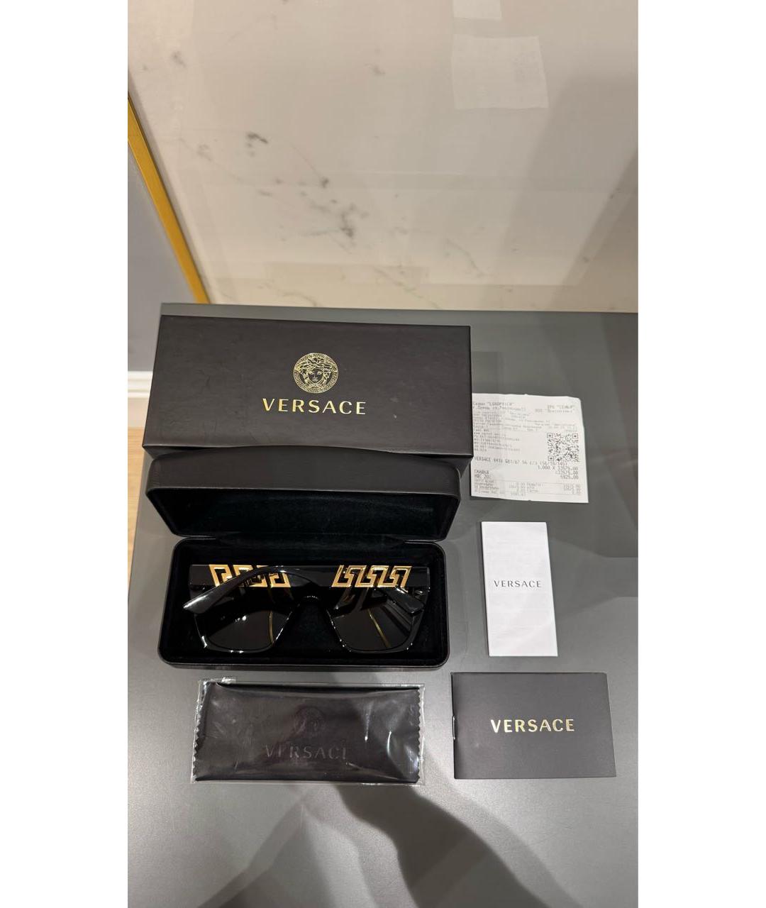 VERSACE Черные пластиковые солнцезащитные очки, фото 7