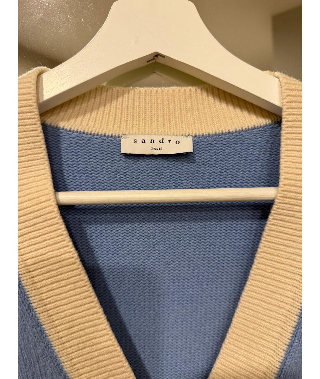 SANDRO Голубой шерстяной кардиган, фото 3