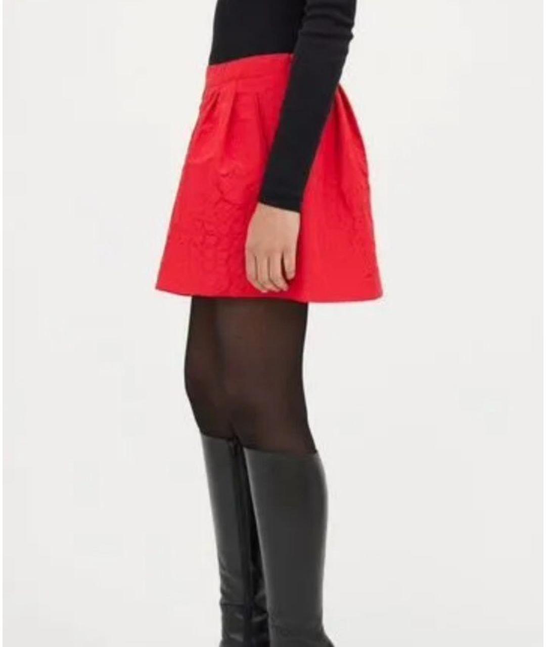 PRADA Красная шелковая юбка мини, фото 4