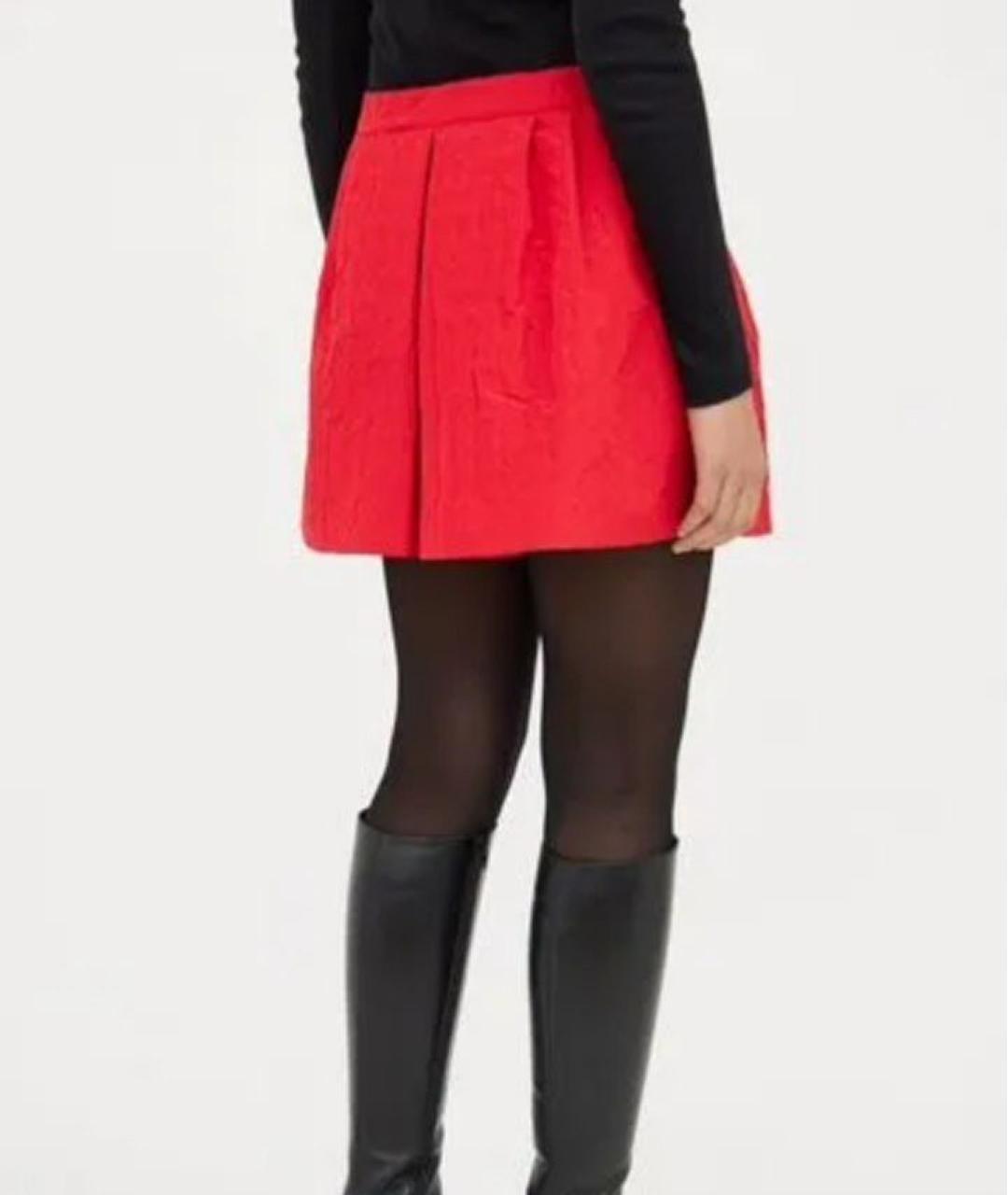 PRADA Красная шелковая юбка мини, фото 5