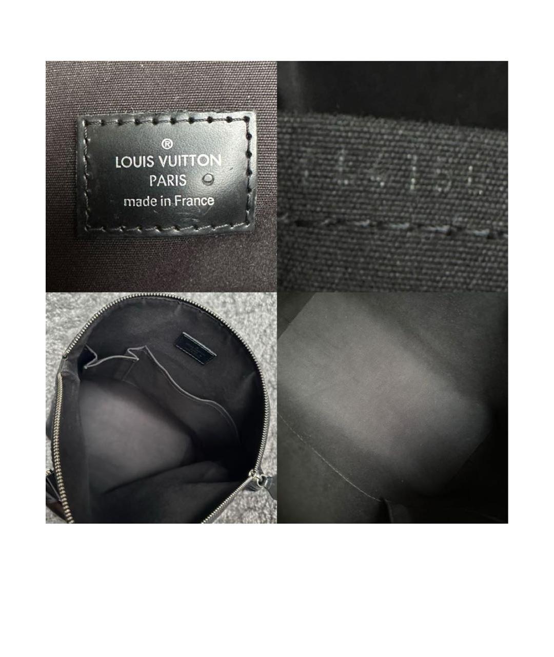 LOUIS VUITTON Черная кожаная сумка с короткими ручками, фото 4