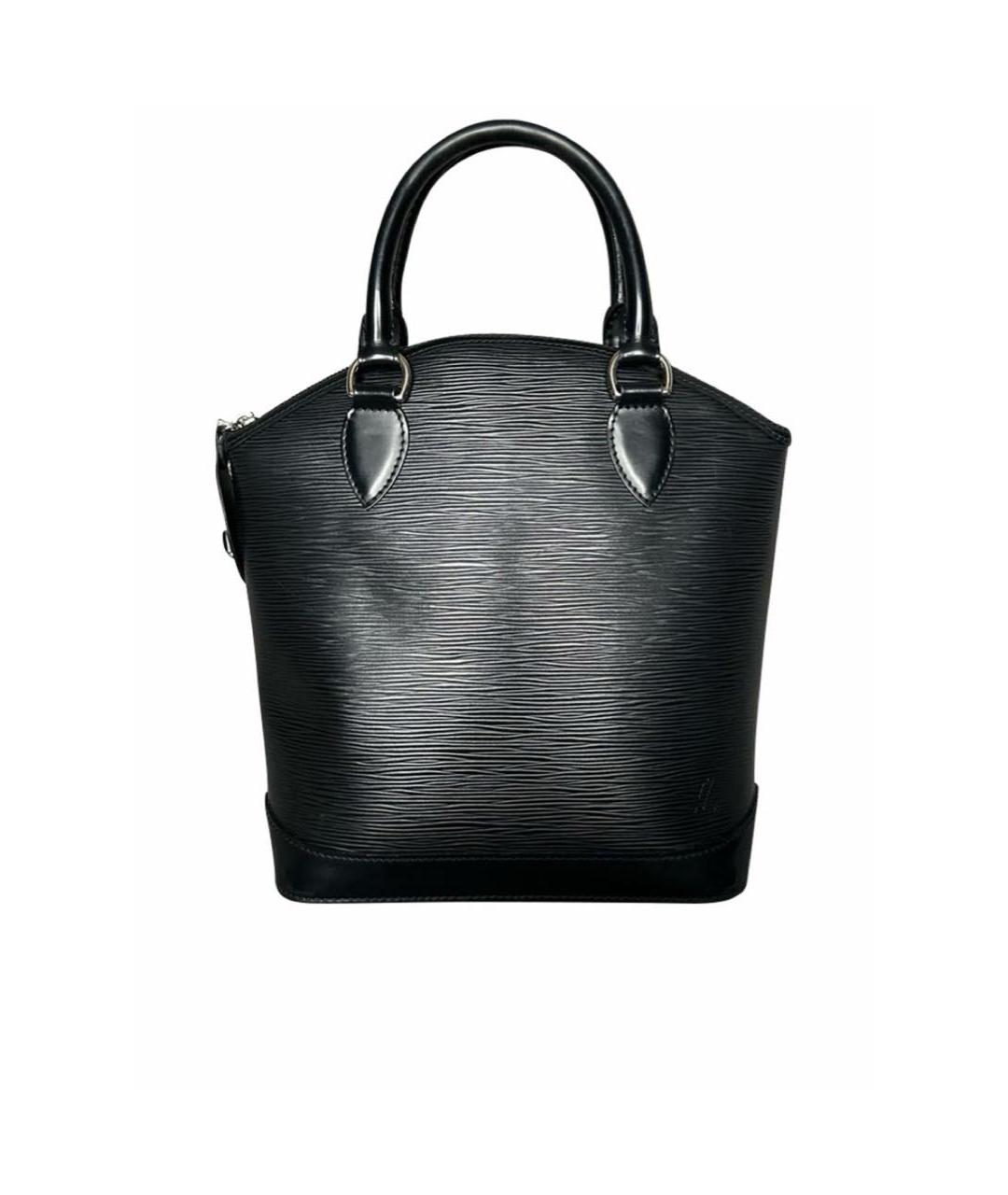 LOUIS VUITTON Черная кожаная сумка с короткими ручками, фото 1