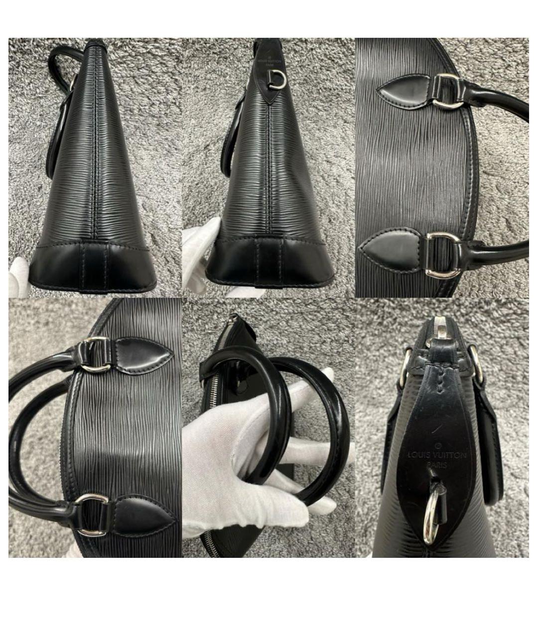 LOUIS VUITTON Черная кожаная сумка с короткими ручками, фото 3