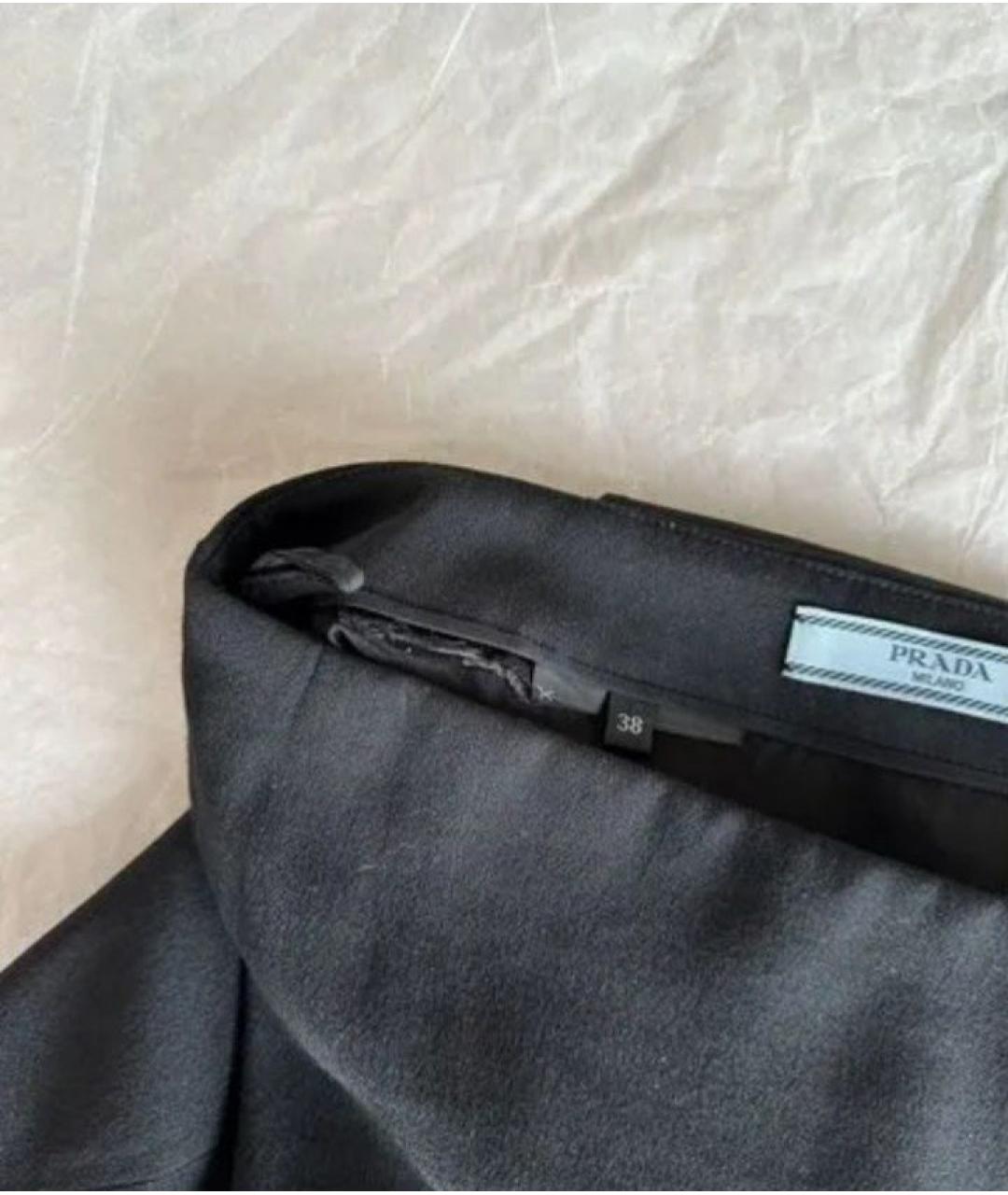 PRADA Черная шерстяная юбка миди, фото 4