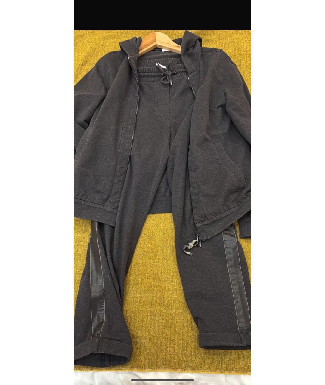 BRUNELLO CUCINELLI Антрацитовый хлопковый спортивные костюмы, фото 8