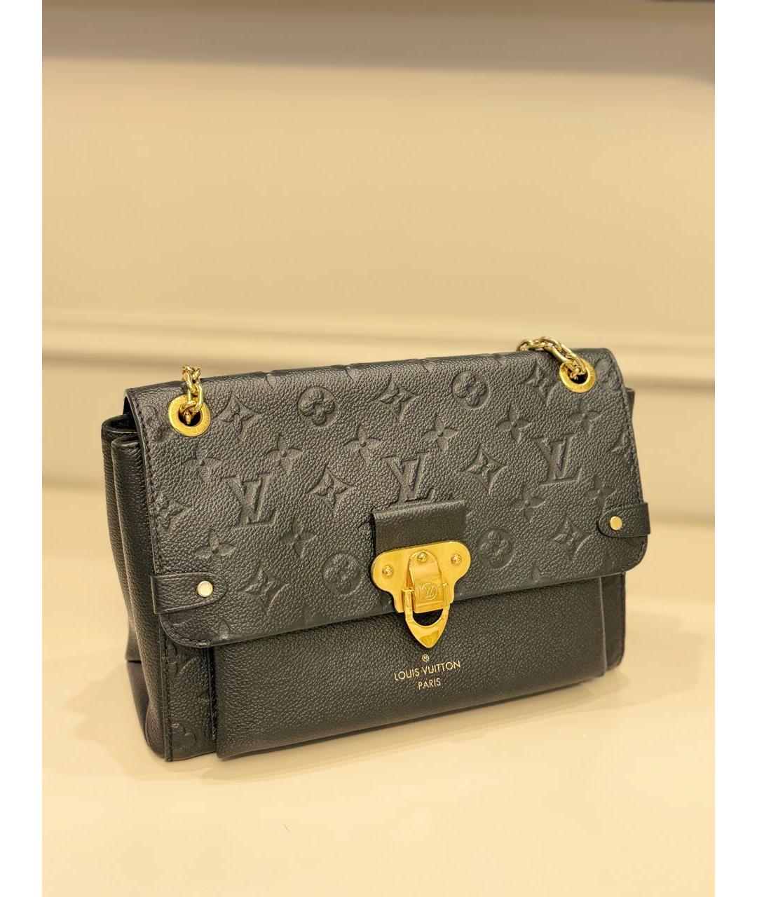 LOUIS VUITTON Черная кожаная сумка через плечо, фото 2