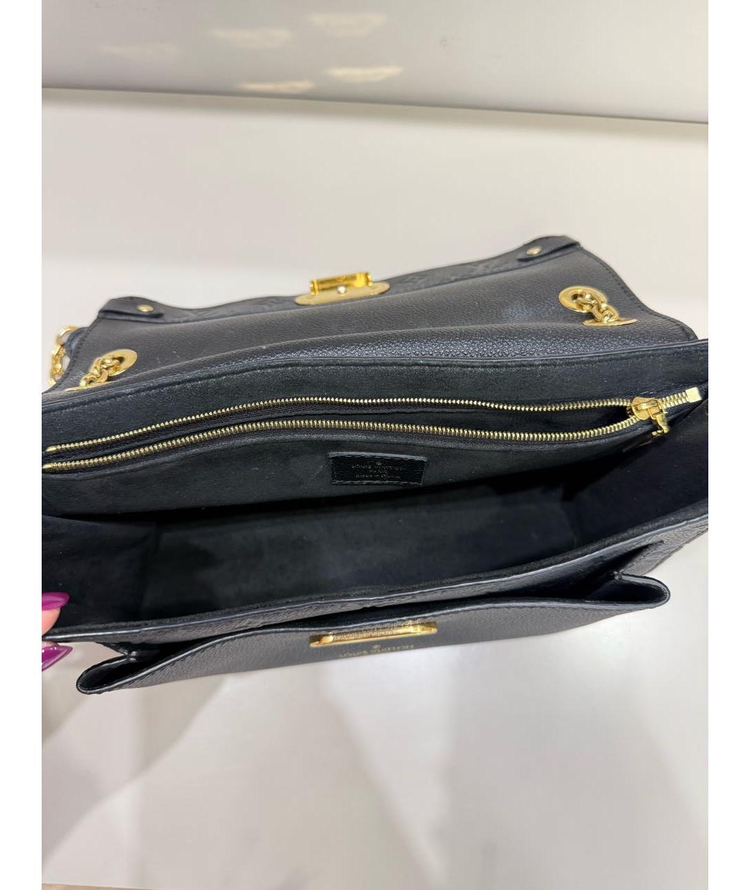 LOUIS VUITTON Черная кожаная сумка через плечо, фото 4