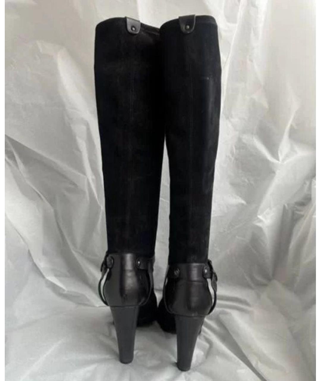 SERGIO ROSSI Черные замшевые сапоги, фото 4