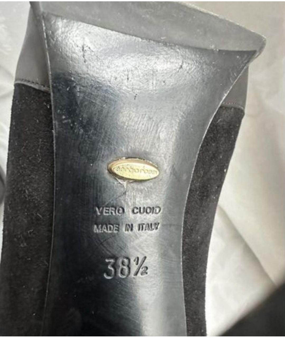 SERGIO ROSSI Черные замшевые сапоги, фото 5