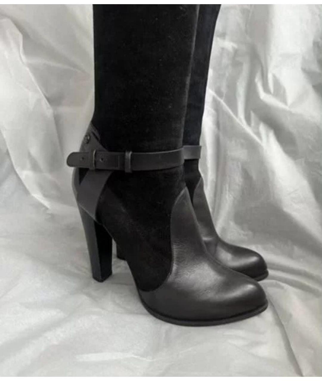 SERGIO ROSSI Черные замшевые сапоги, фото 3