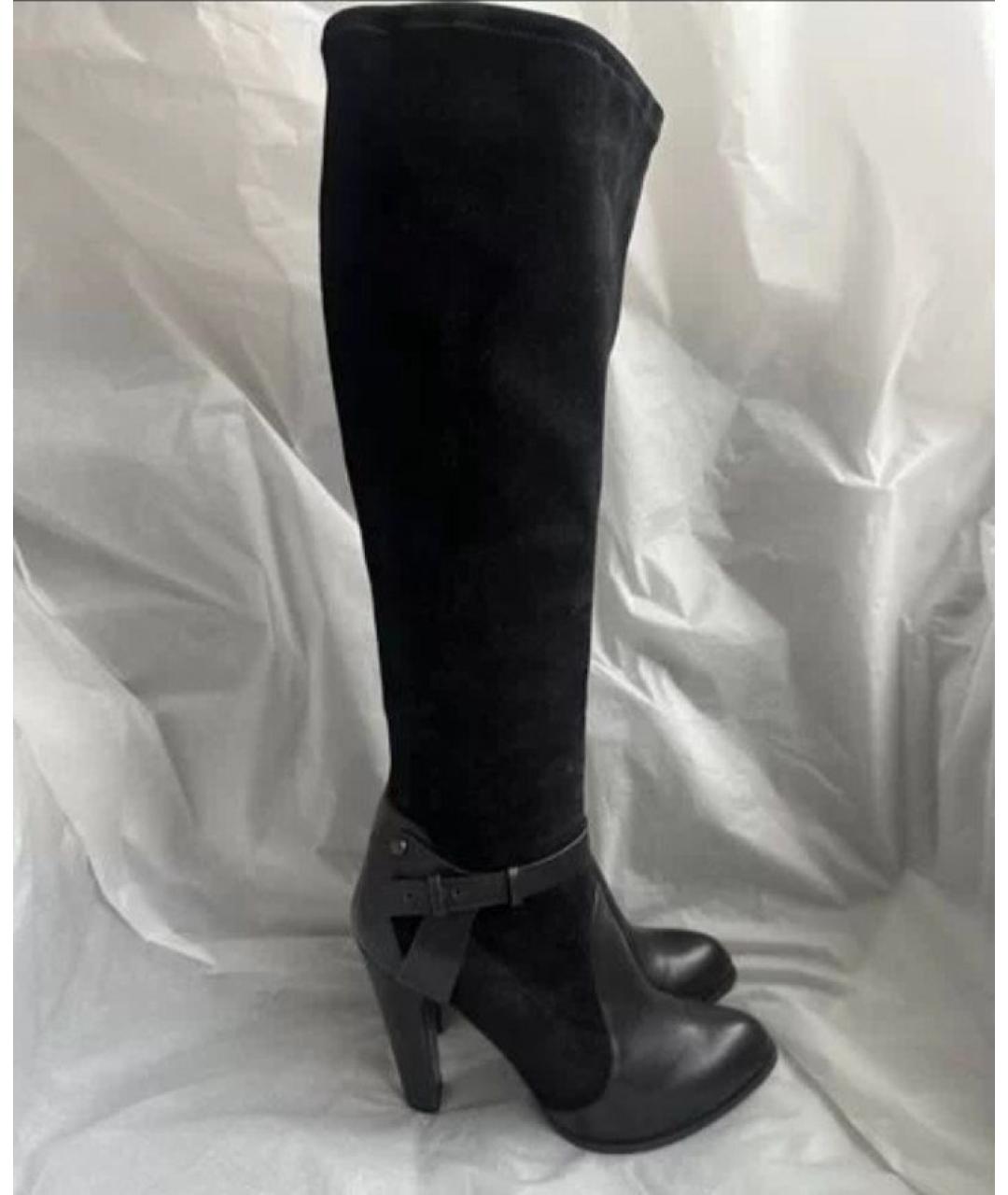 SERGIO ROSSI Черные замшевые сапоги, фото 7