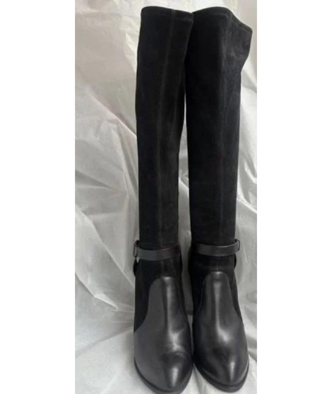 SERGIO ROSSI Черные замшевые сапоги, фото 2