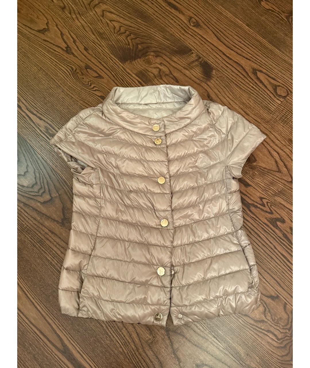 HERNO Бежевый полиамидовый жилет, фото 7