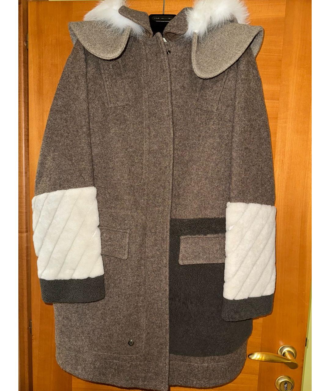 FENDI Хаки шерстяная парка, фото 5