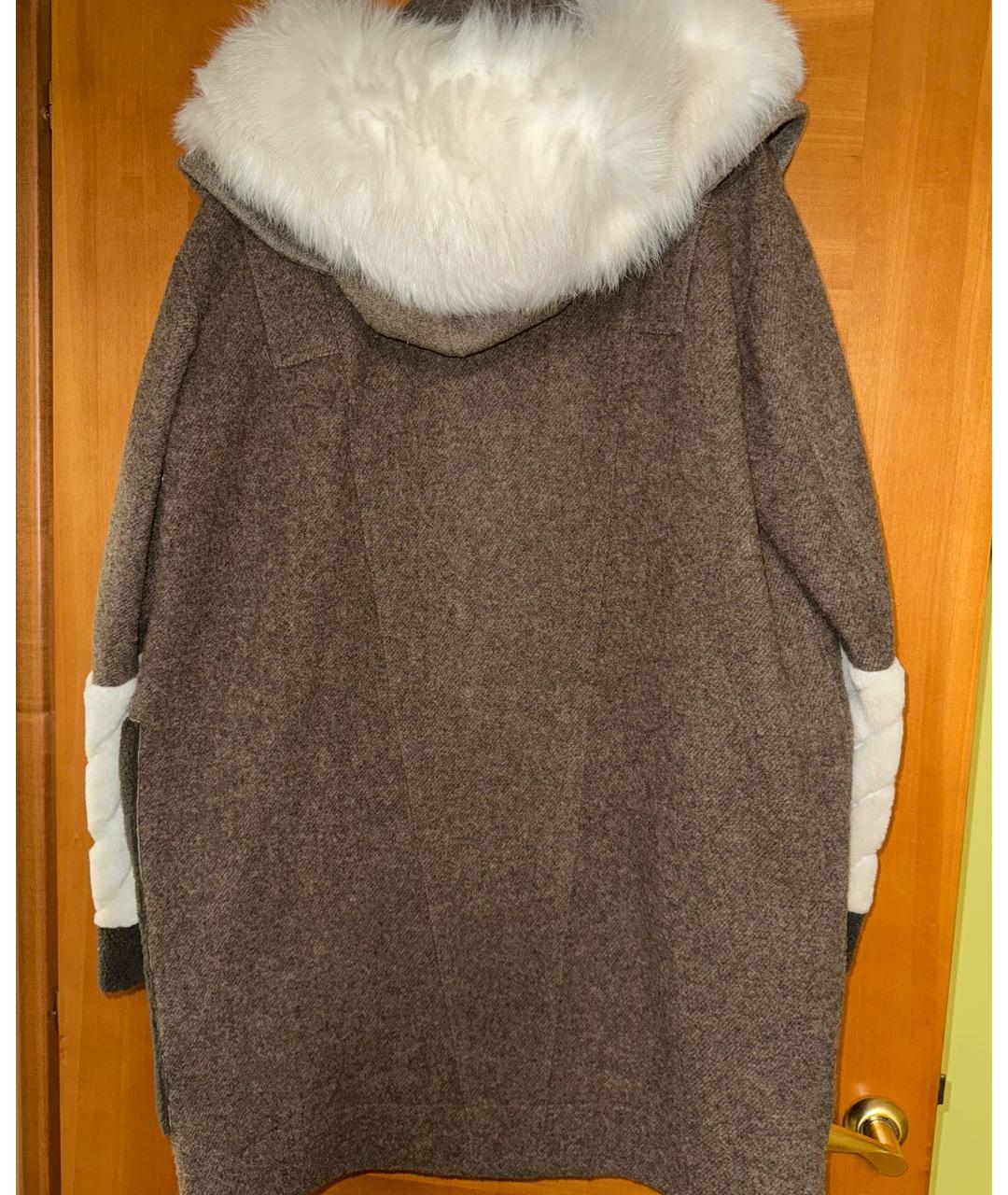 FENDI Хаки шерстяная парка, фото 2