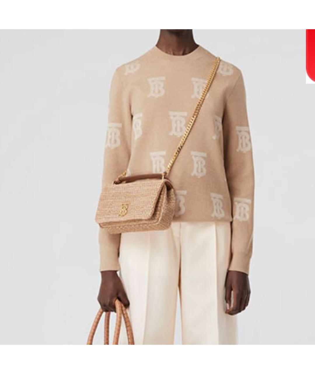 BURBERRY Бежевый кашемировый джемпер / свитер, фото 4