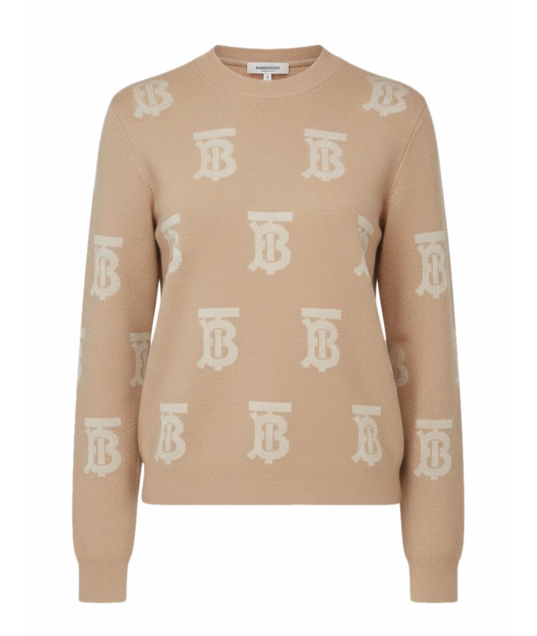 BURBERRY Бежевый кашемировый джемпер / свитер, фото 1