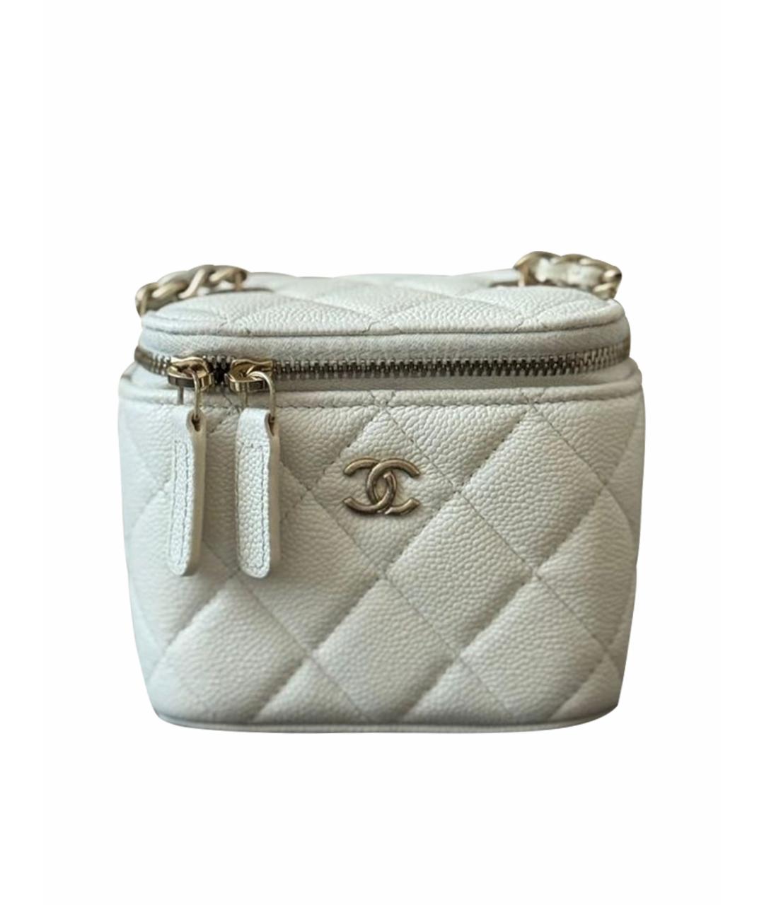 CHANEL Белая кожаная сумка через плечо, фото 1