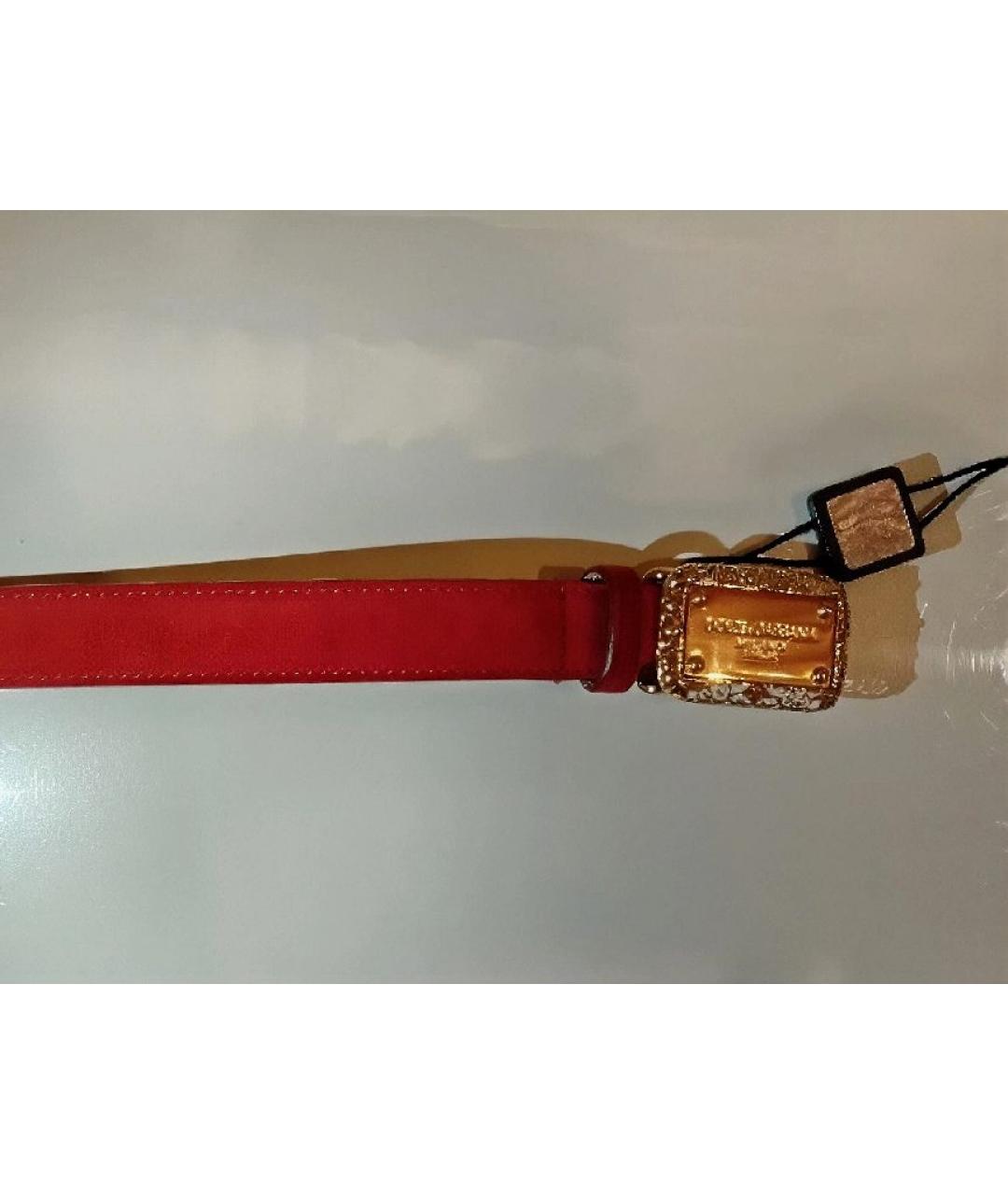 DOLCE&GABBANA Красный замшевый ремень, фото 2