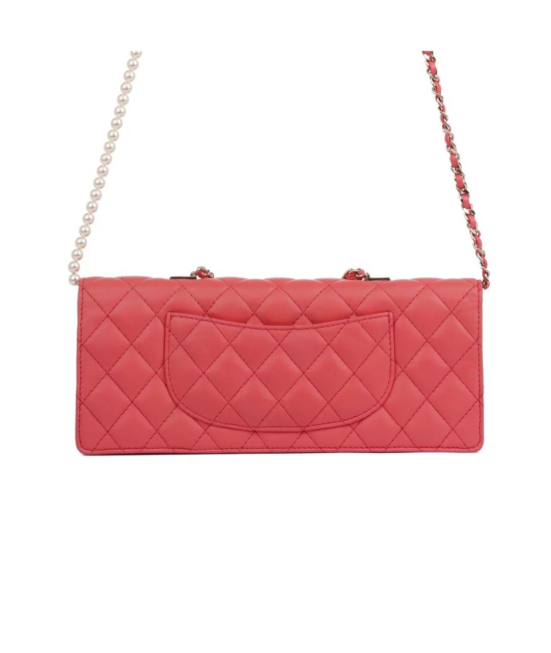 CHANEL Коралловая кожаная сумка через плечо, фото 5