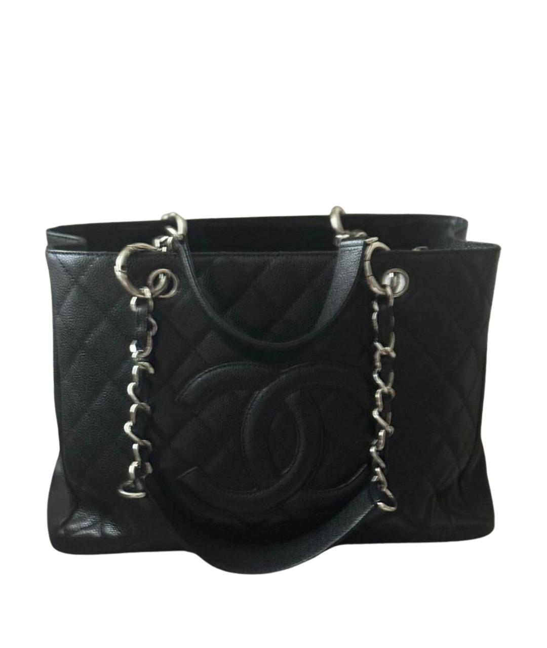 CHANEL Черная кожаная сумка тоут, фото 1
