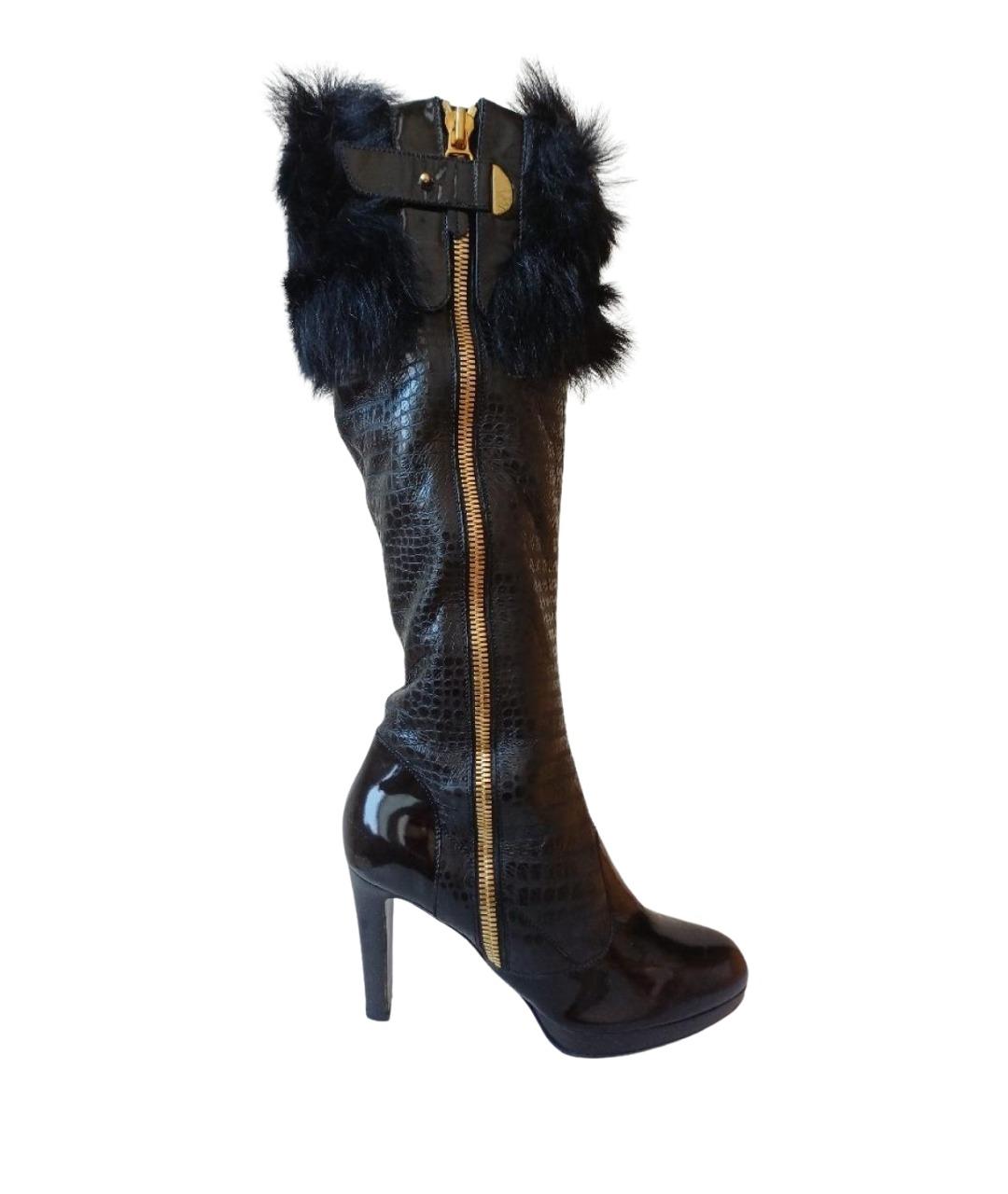 SERGIO ROSSI Черные кожаные сапоги, фото 1