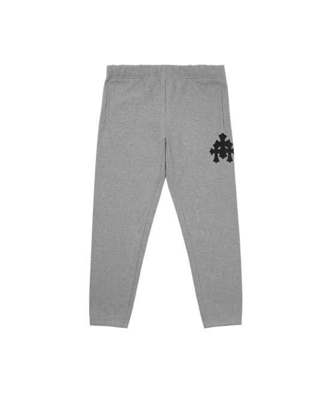 CHROME HEARTS Серые хлопковые повседневные брюки, фото 1