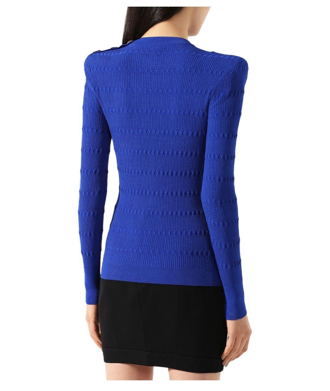 BALMAIN Синий вискозный джемпер / свитер, фото 3