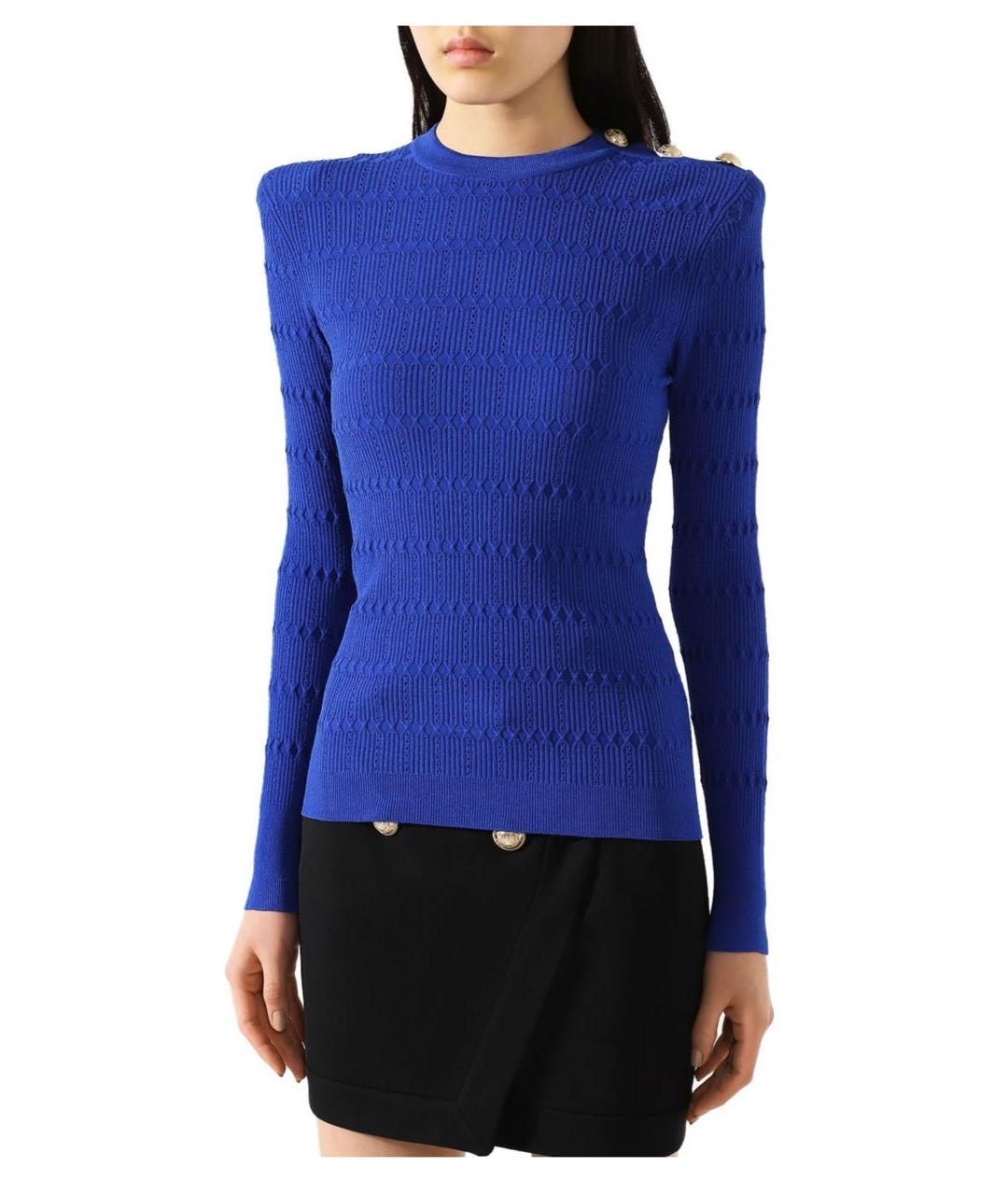 BALMAIN Синий вискозный джемпер / свитер, фото 2