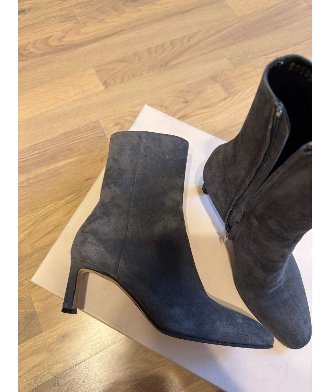SERGIO ROSSI Серые замшевые ботильоны, фото 6