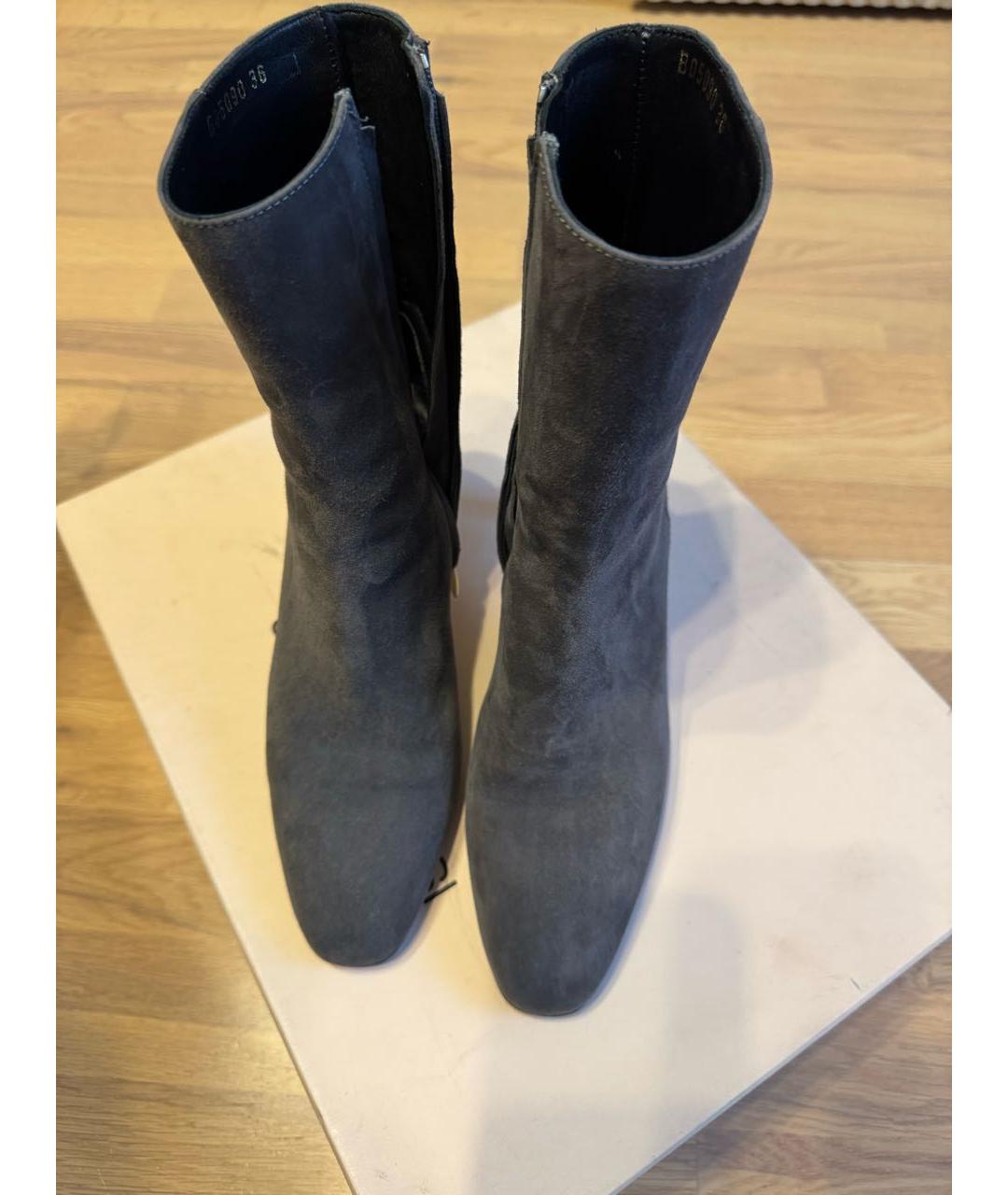 SERGIO ROSSI Серые замшевые ботильоны, фото 2