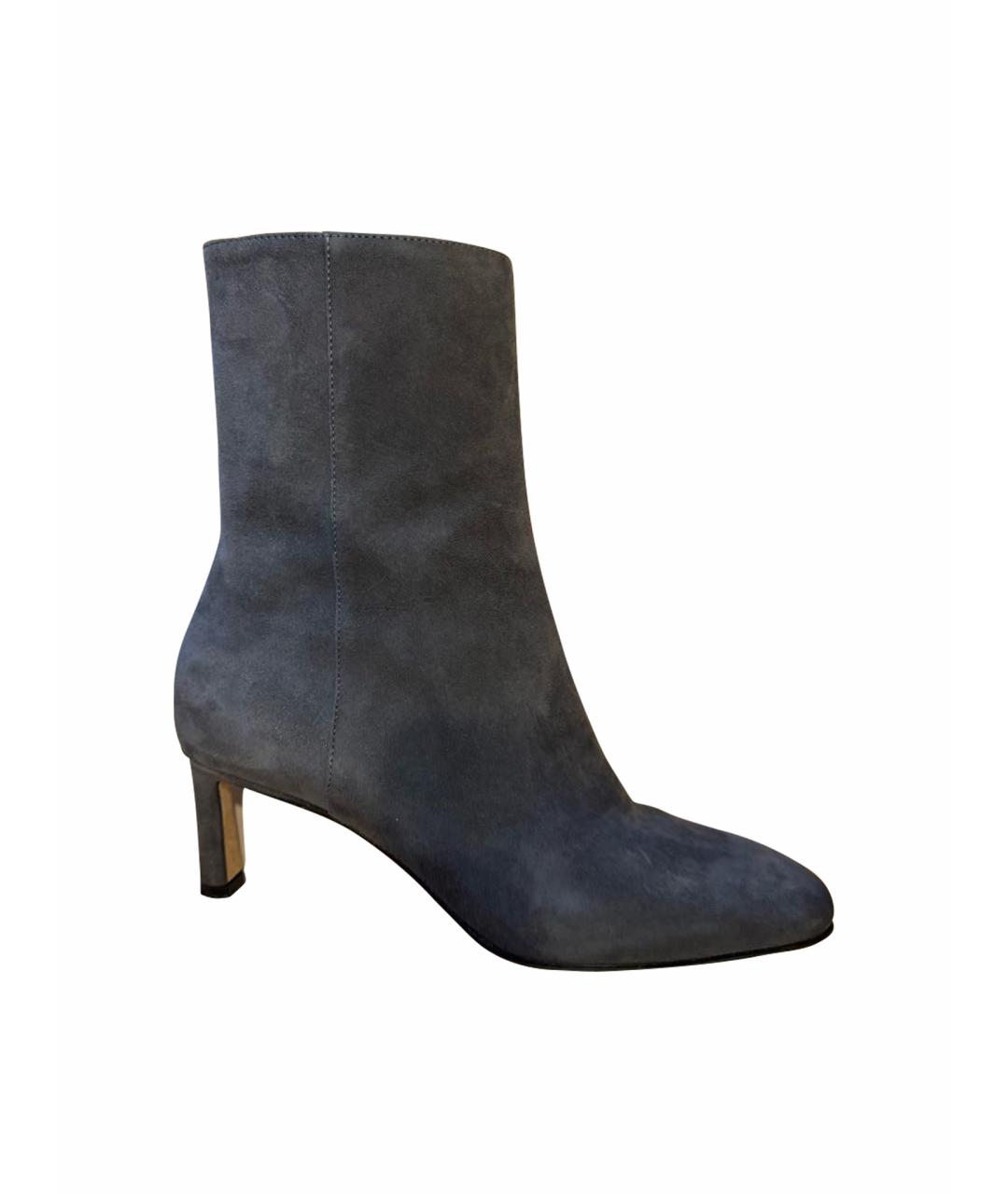 SERGIO ROSSI Серые замшевые ботильоны, фото 1