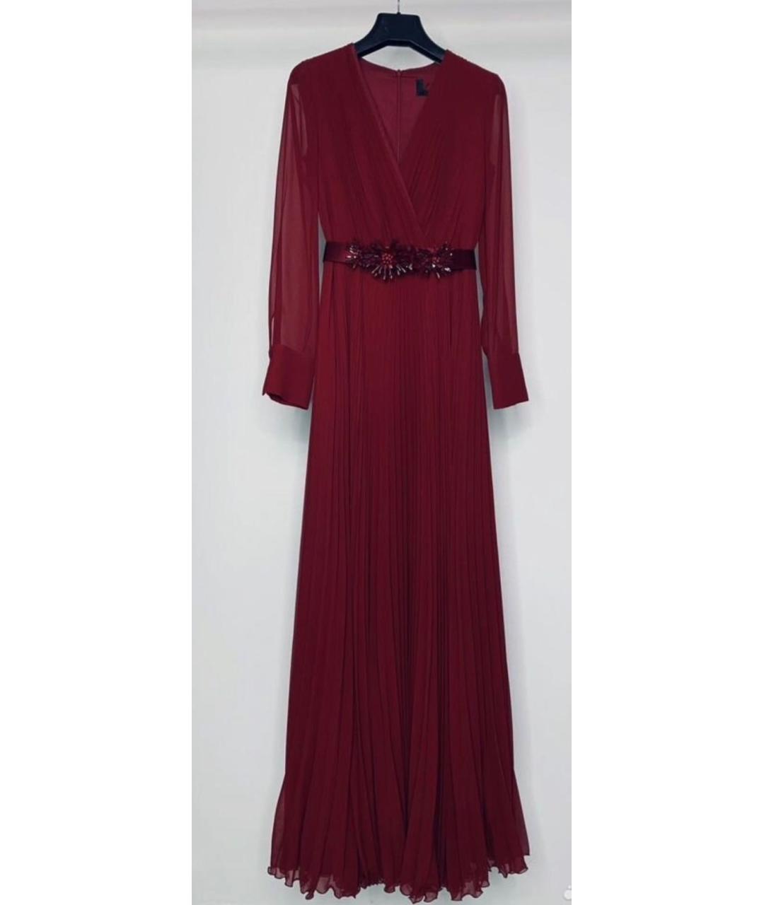 MAX MARA Красное полиэстеровое вечернее платье, фото 8