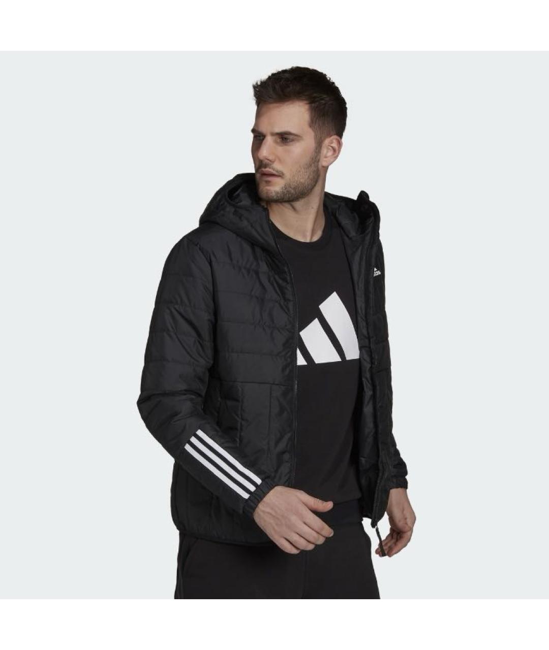 ADIDAS Черная полиэстеровая куртка, фото 4