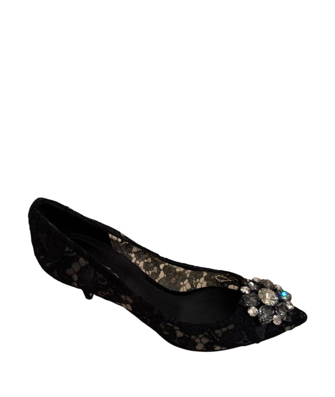 DOLCE&GABBANA Черные текстильные туфли, фото 1