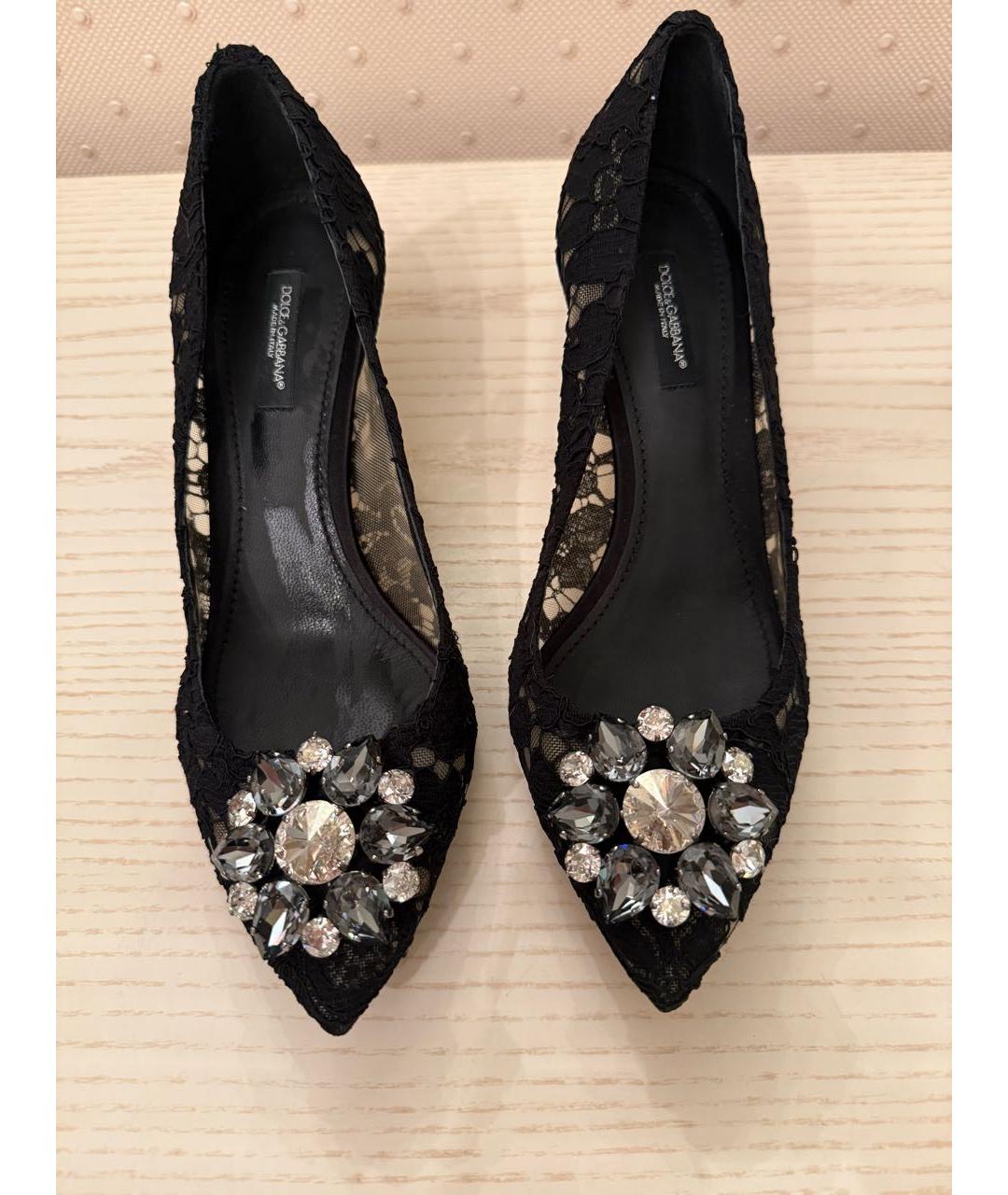 DOLCE&GABBANA Черные текстильные туфли, фото 2