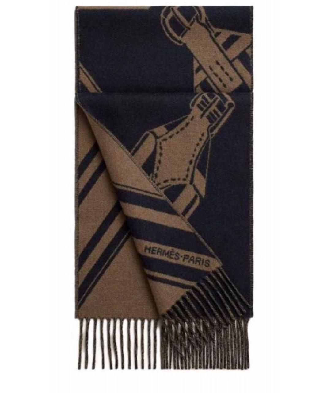 HERMES Бежевый шерстяной шарф, фото 1