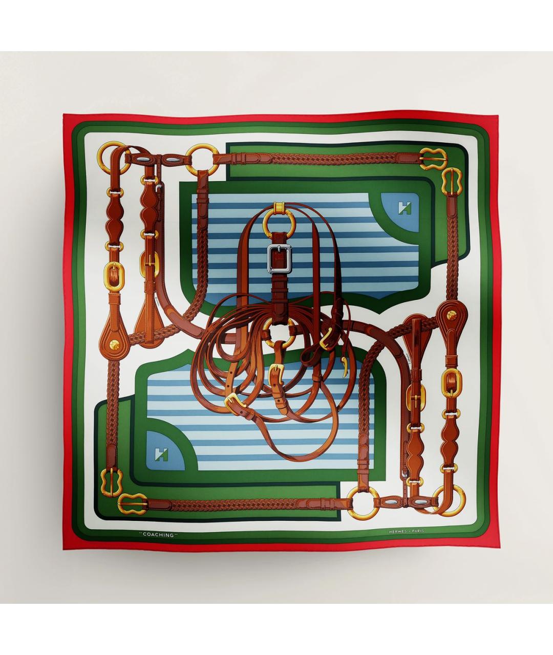 HERMES Мульти шелковый платок, фото 5