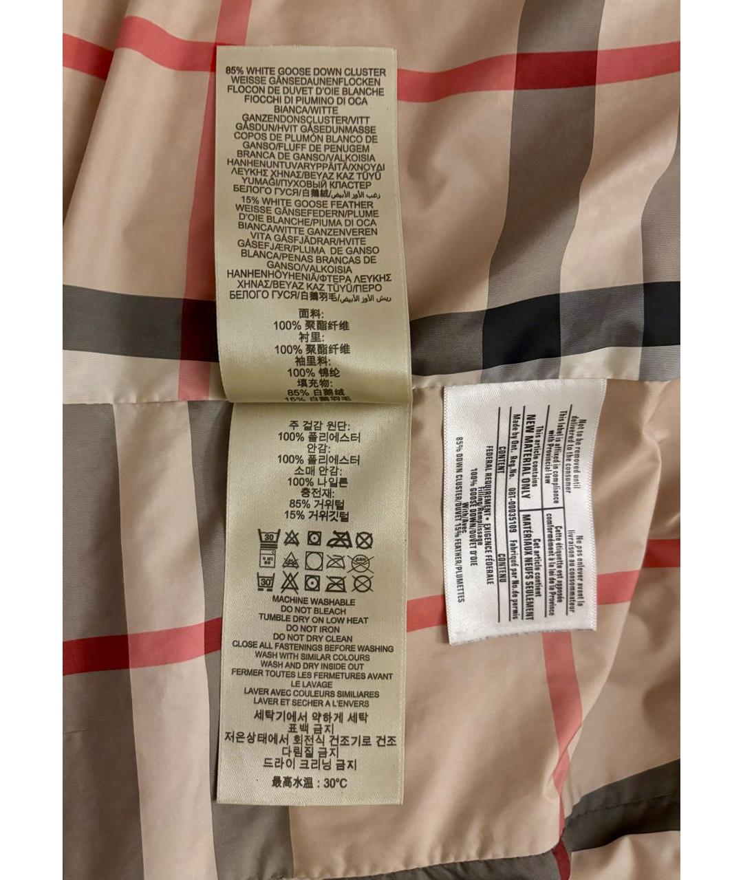 BURBERRY Черный полиэстеровый пуховик, фото 7