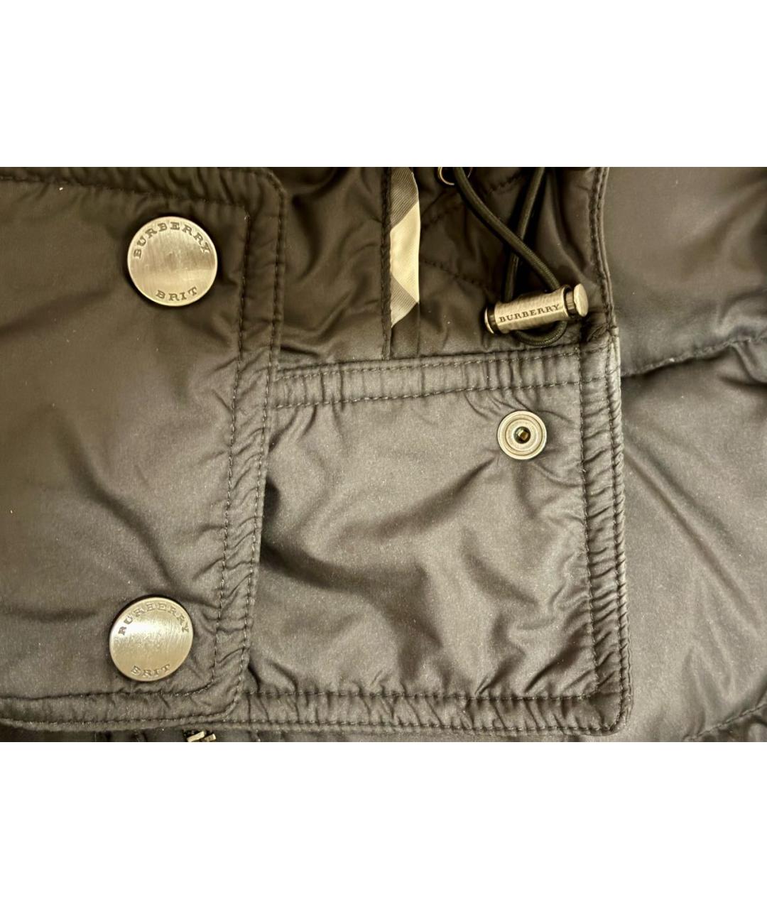 BURBERRY Черный полиэстеровый пуховик, фото 4